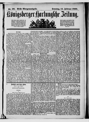 Königsberger Hartungsche Zeitung on Feb 14, 1892