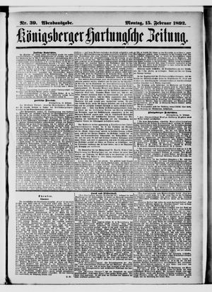 Königsberger Hartungsche Zeitung on Feb 15, 1892
