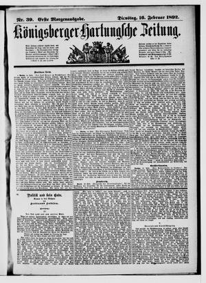 Königsberger Hartungsche Zeitung on Feb 16, 1892