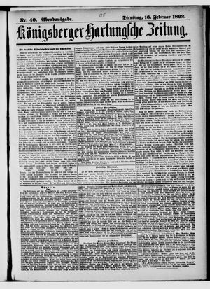 Königsberger Hartungsche Zeitung vom 16.02.1892