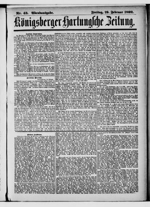 Königsberger Hartungsche Zeitung vom 19.02.1892