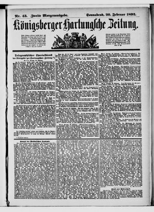 Königsberger Hartungsche Zeitung vom 20.02.1892