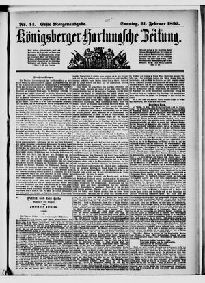 Königsberger Hartungsche Zeitung vom 21.02.1892