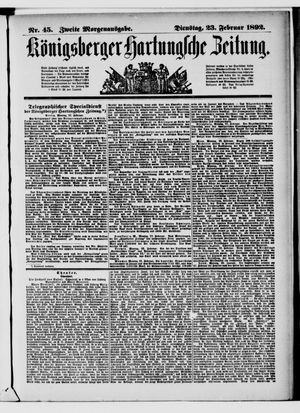 Königsberger Hartungsche Zeitung on Feb 23, 1892