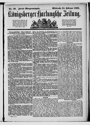 Königsberger Hartungsche Zeitung on Feb 24, 1892