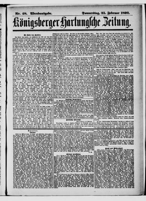 Königsberger Hartungsche Zeitung on Feb 25, 1892