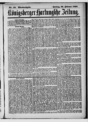 Königsberger Hartungsche Zeitung vom 26.02.1892