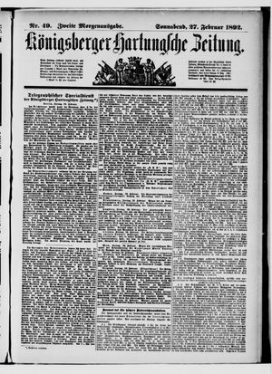 Königsberger Hartungsche Zeitung vom 27.02.1892