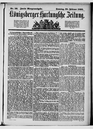 Königsberger Hartungsche Zeitung vom 28.02.1892