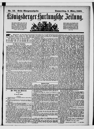 Königsberger Hartungsche Zeitung vom 03.03.1892