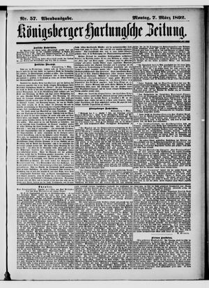 Königsberger Hartungsche Zeitung vom 07.03.1892