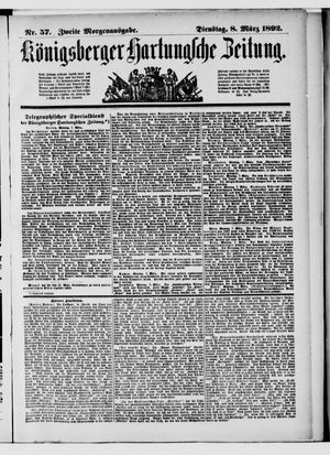 Königsberger Hartungsche Zeitung vom 08.03.1892