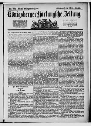 Königsberger Hartungsche Zeitung vom 09.03.1892