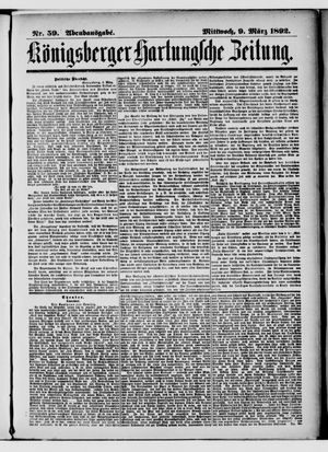 Königsberger Hartungsche Zeitung vom 09.03.1892