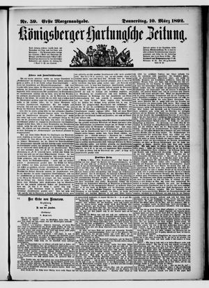 Königsberger Hartungsche Zeitung vom 10.03.1892