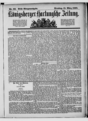 Königsberger Hartungsche Zeitung vom 15.03.1892