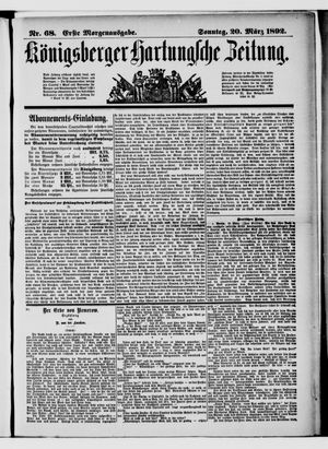 Königsberger Hartungsche Zeitung on Mar 20, 1892