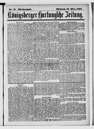 Königsberger Hartungsche Zeitung on Mar 23, 1892
