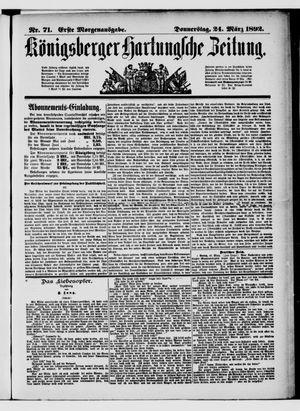 Königsberger Hartungsche Zeitung vom 24.03.1892