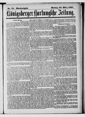 Königsberger Hartungsche Zeitung vom 28.03.1892