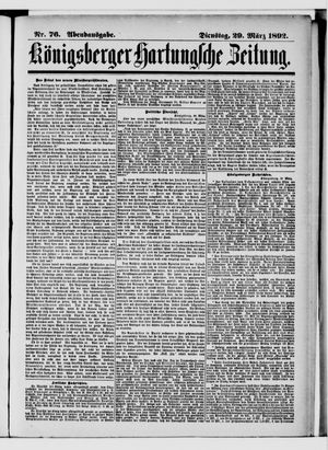 Königsberger Hartungsche Zeitung vom 29.03.1892