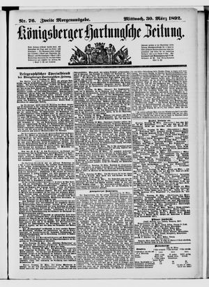 Königsberger Hartungsche Zeitung vom 30.03.1892