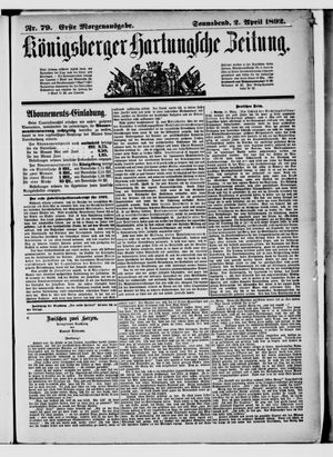 Königsberger Hartungsche Zeitung vom 02.04.1892