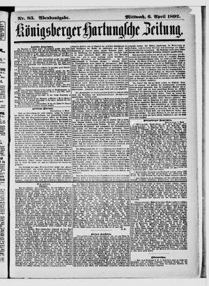Königsberger Hartungsche Zeitung vom 06.04.1892