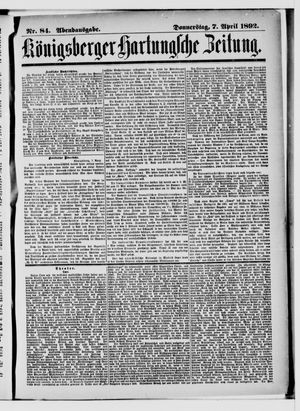 Königsberger Hartungsche Zeitung vom 07.04.1892