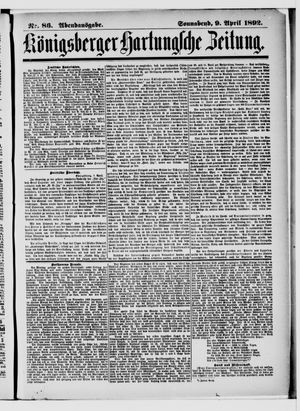 Königsberger Hartungsche Zeitung vom 09.04.1892