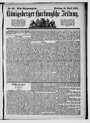Königsberger Hartungsche Zeitung on Apr 12, 1892