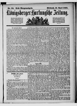 Königsberger Hartungsche Zeitung on Apr 13, 1892