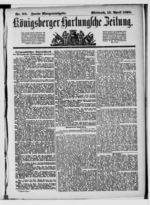 Königsberger Hartungsche Zeitung on Apr 13, 1892