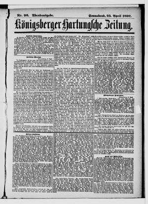 Königsberger Hartungsche Zeitung on Apr 23, 1892