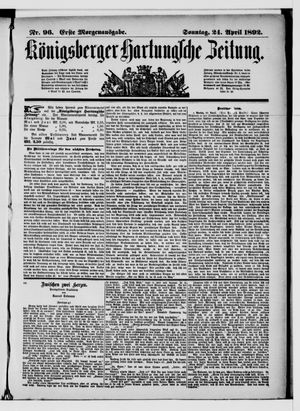 Königsberger Hartungsche Zeitung vom 24.04.1892