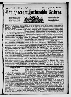 Königsberger Hartungsche Zeitung on Apr 26, 1892