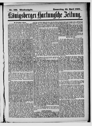 Königsberger Hartungsche Zeitung vom 28.04.1892