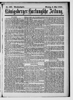 Königsberger Hartungsche Zeitung vom 02.05.1892