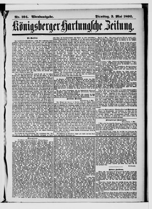 Königsberger Hartungsche Zeitung on May 3, 1892