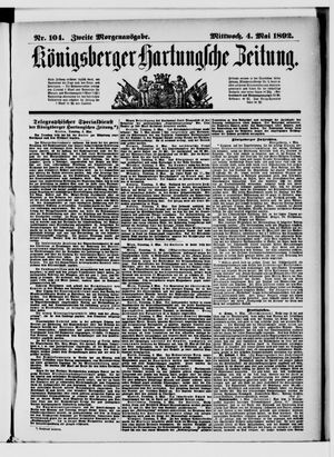 Königsberger Hartungsche Zeitung on May 4, 1892