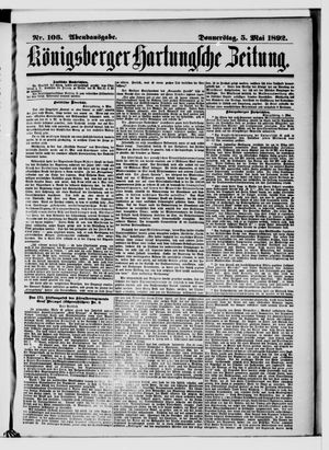 Königsberger Hartungsche Zeitung vom 05.05.1892