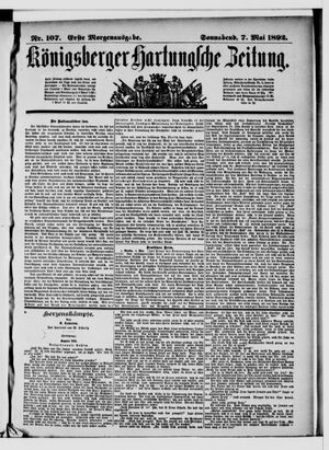 Königsberger Hartungsche Zeitung vom 07.05.1892