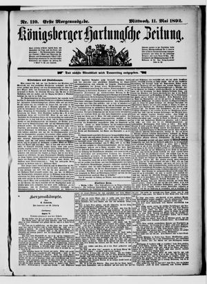 Königsberger Hartungsche Zeitung on May 11, 1892