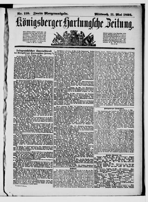 Königsberger Hartungsche Zeitung vom 11.05.1892