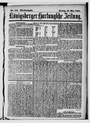 Königsberger Hartungsche Zeitung on May 13, 1892
