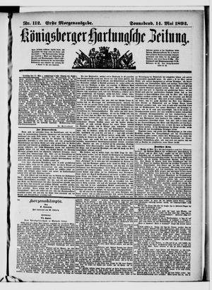 Königsberger Hartungsche Zeitung vom 14.05.1892