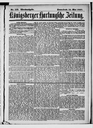 Königsberger Hartungsche Zeitung vom 14.05.1892
