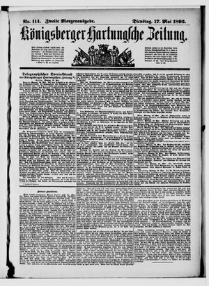 Königsberger Hartungsche Zeitung vom 17.05.1892
