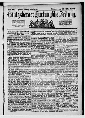 Königsberger Hartungsche Zeitung on May 19, 1892