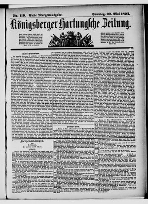 Königsberger Hartungsche Zeitung vom 22.05.1892